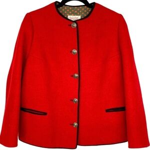 BOOS Vintage Austrian Red Wool Button Up Jacket